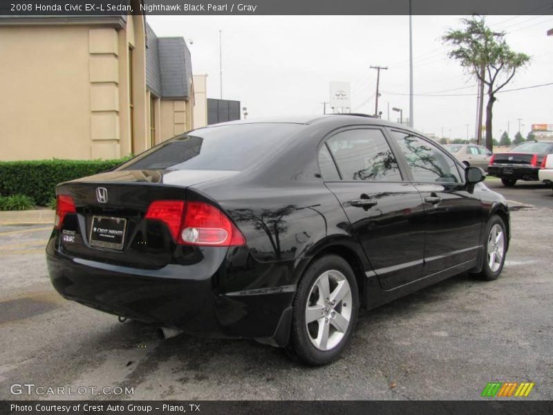 Nighthawk Black Pearl / Gray 2008 Honda Civic EX-L Sedan