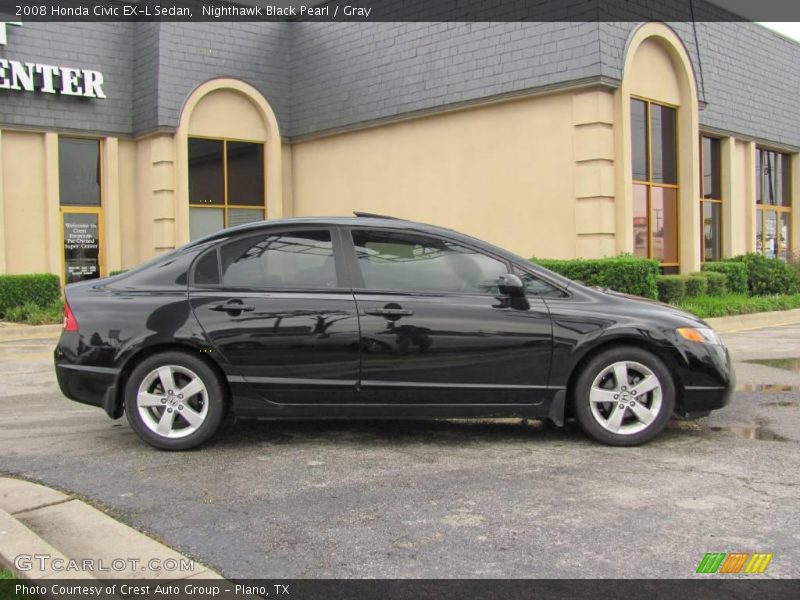 Nighthawk Black Pearl / Gray 2008 Honda Civic EX-L Sedan