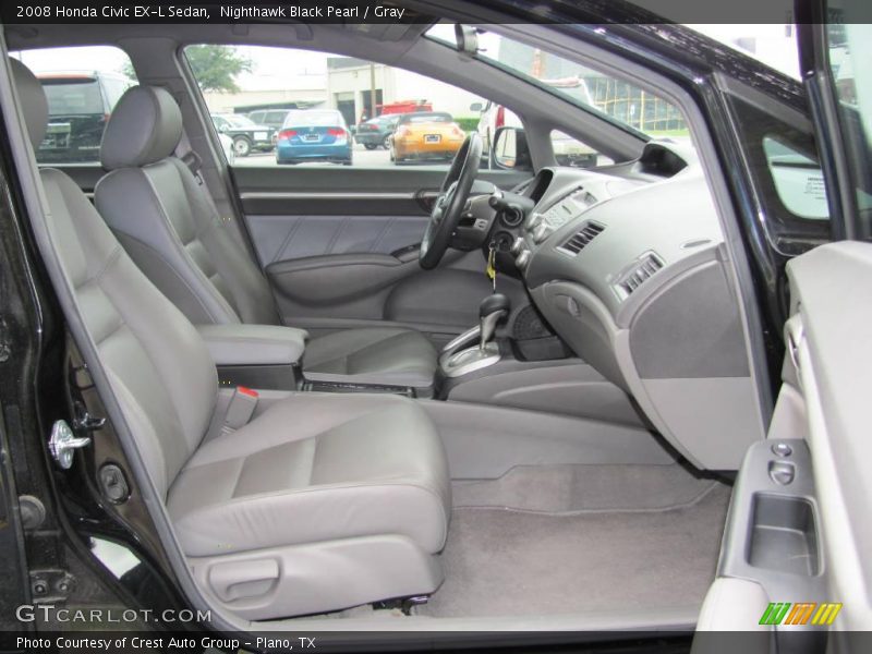Nighthawk Black Pearl / Gray 2008 Honda Civic EX-L Sedan
