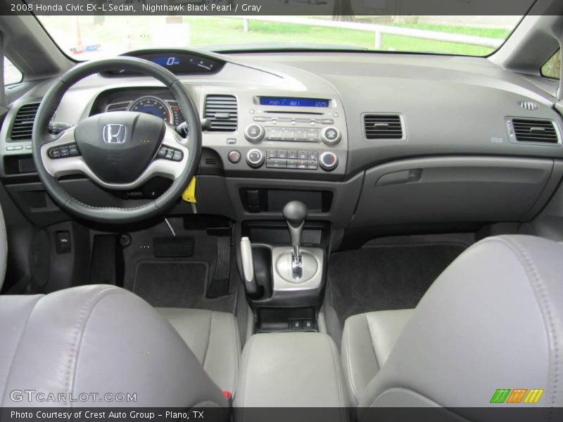 Nighthawk Black Pearl / Gray 2008 Honda Civic EX-L Sedan