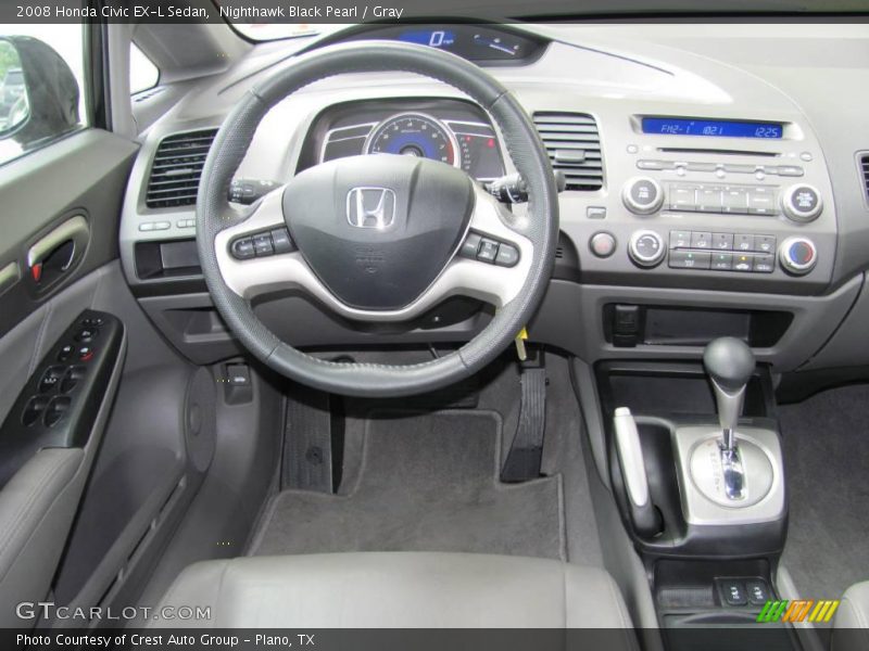 Nighthawk Black Pearl / Gray 2008 Honda Civic EX-L Sedan