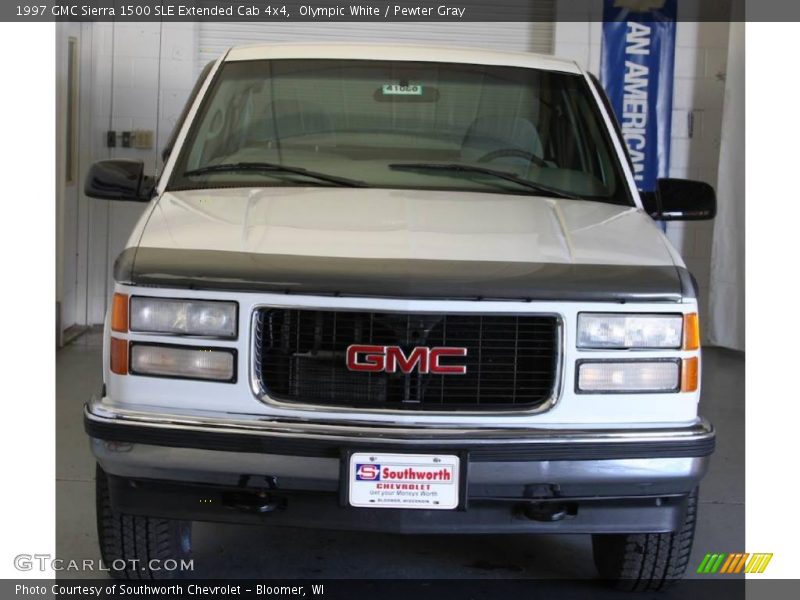 Olympic White / Pewter Gray 1997 GMC Sierra 1500 SLE Extended Cab 4x4
