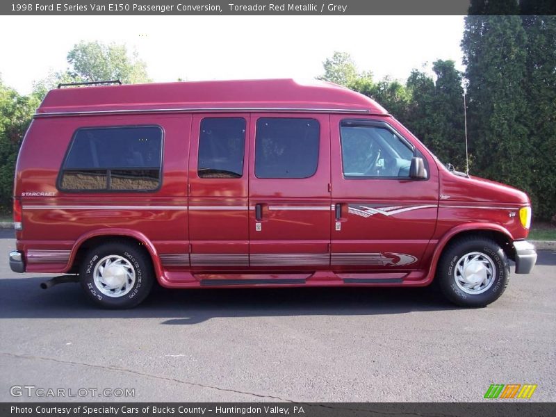 Toreador Red Metallic / Grey 1998 Ford E Series Van E150 Passenger Conversion