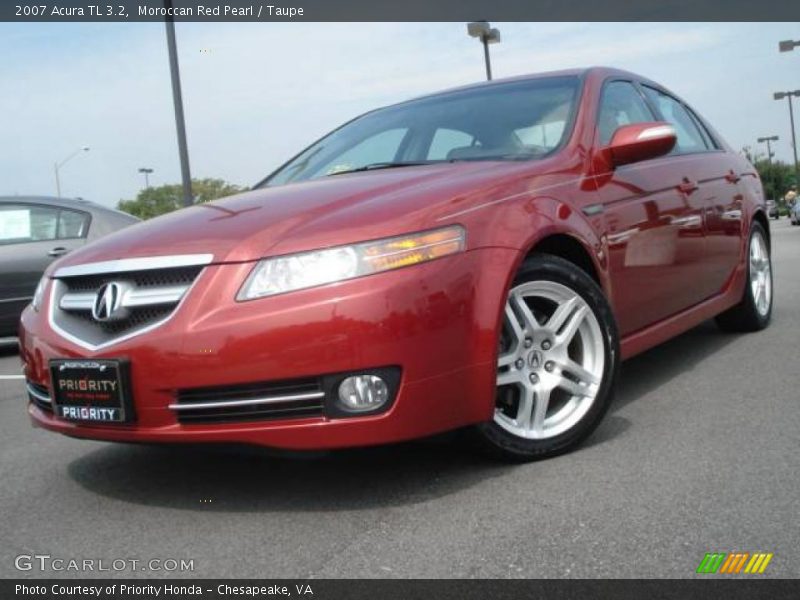 Moroccan Red Pearl / Taupe 2007 Acura TL 3.2