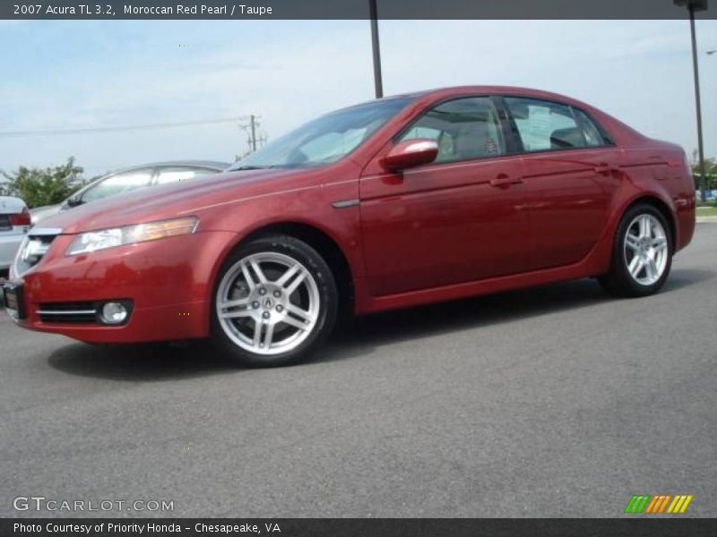 Moroccan Red Pearl / Taupe 2007 Acura TL 3.2