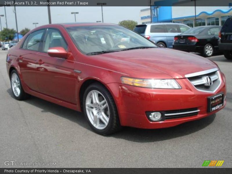 Moroccan Red Pearl / Taupe 2007 Acura TL 3.2