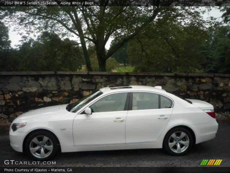 Alpine White / Beige 2007 BMW 5 Series 525i Sedan