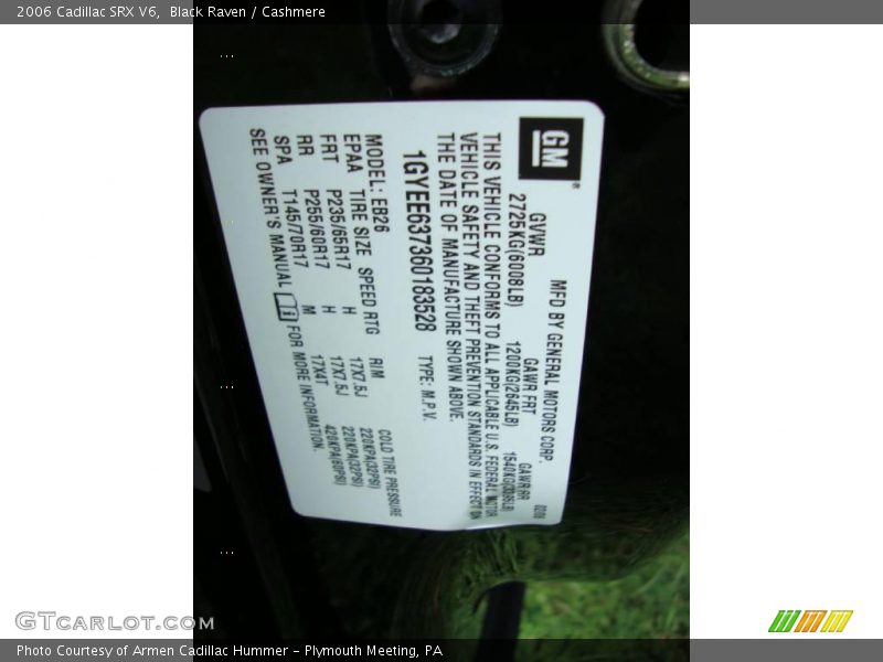 Black Raven / Cashmere 2006 Cadillac SRX V6