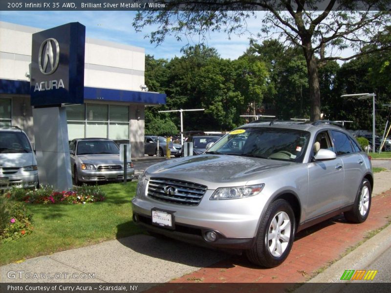 Brilliant Silver Metallic / Willow 2005 Infiniti FX 35 AWD