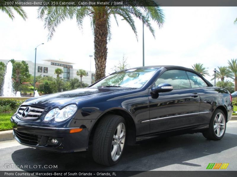 Capri Blue Metallic / Stone 2007 Mercedes-Benz CLK 350 Cabriolet