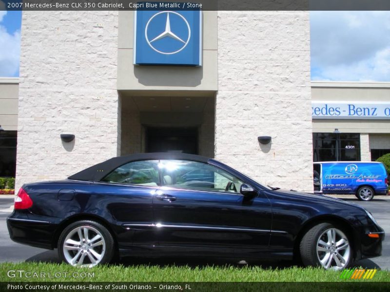 Capri Blue Metallic / Stone 2007 Mercedes-Benz CLK 350 Cabriolet