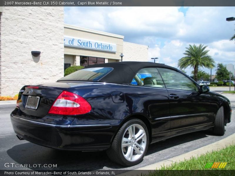 Capri Blue Metallic / Stone 2007 Mercedes-Benz CLK 350 Cabriolet
