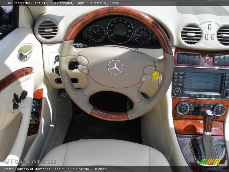 Capri Blue Metallic / Stone 2007 Mercedes-Benz CLK 350 Cabriolet