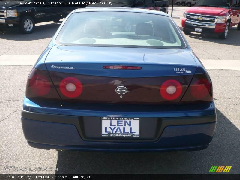 Superior Blue Metallic / Medium Gray 2003 Chevrolet Impala