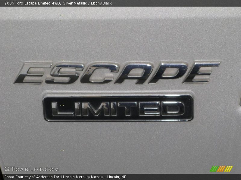 Silver Metallic / Ebony Black 2006 Ford Escape Limited 4WD