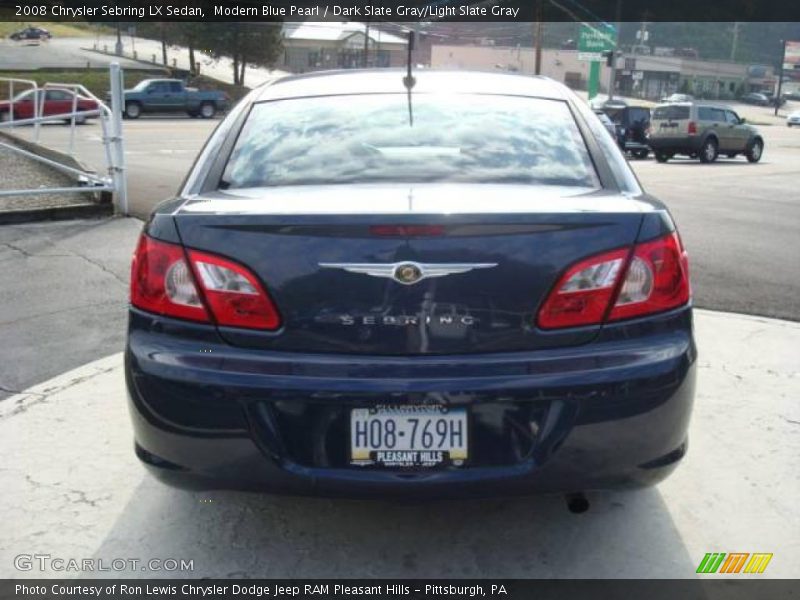 Modern Blue Pearl / Dark Slate Gray/Light Slate Gray 2008 Chrysler Sebring LX Sedan