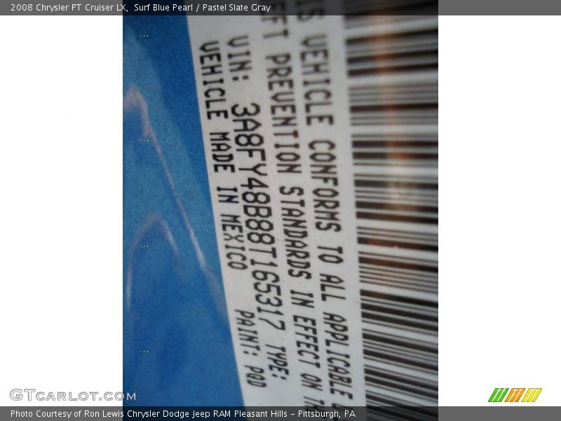 Surf Blue Pearl / Pastel Slate Gray 2008 Chrysler PT Cruiser LX