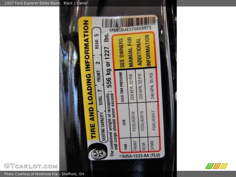 Black / Camel 2007 Ford Explorer Eddie Bauer