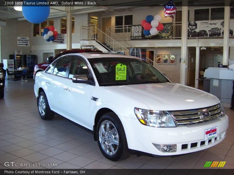 Oxford White / Black 2008 Ford Taurus Limited AWD