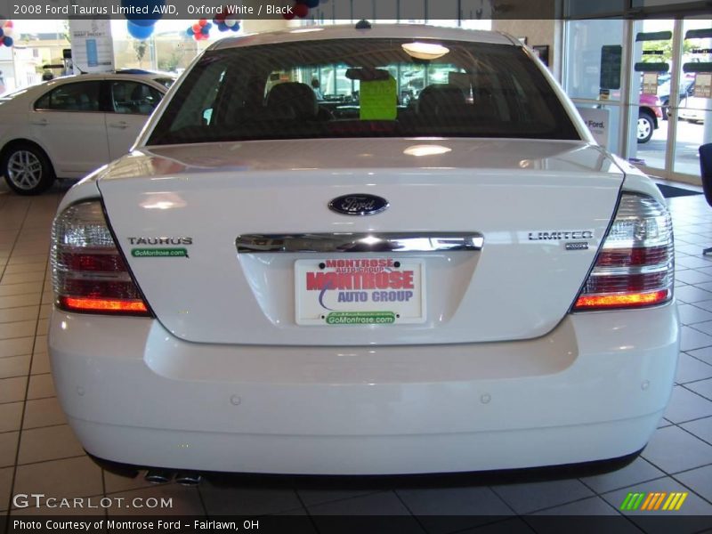 Oxford White / Black 2008 Ford Taurus Limited AWD