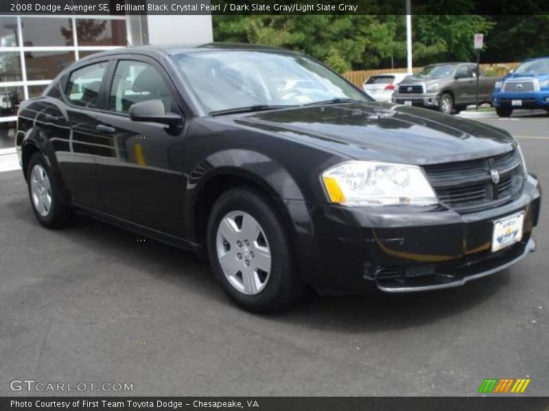 Brilliant Black Crystal Pearl / Dark Slate Gray/Light Slate Gray 2008 Dodge Avenger SE