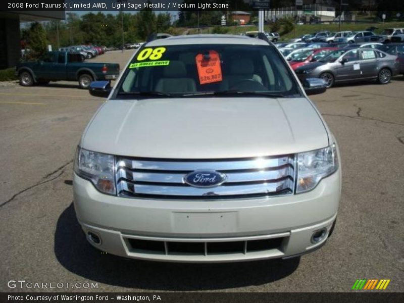Light Sage Metallic / Medium Light Stone 2008 Ford Taurus X Limited AWD