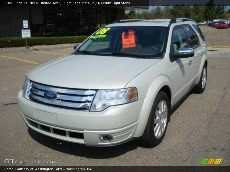 Light Sage Metallic / Medium Light Stone 2008 Ford Taurus X Limited AWD