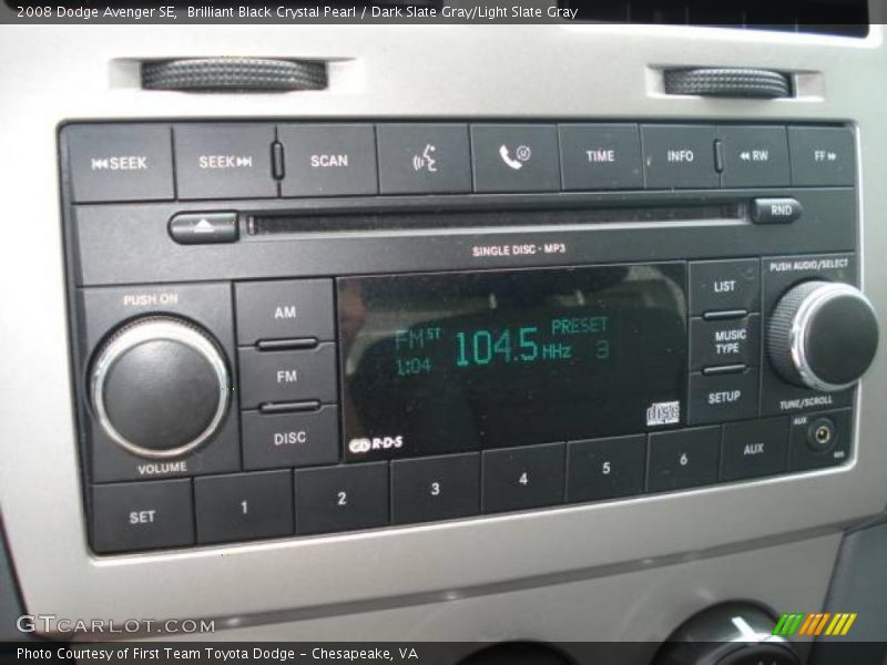 Brilliant Black Crystal Pearl / Dark Slate Gray/Light Slate Gray 2008 Dodge Avenger SE