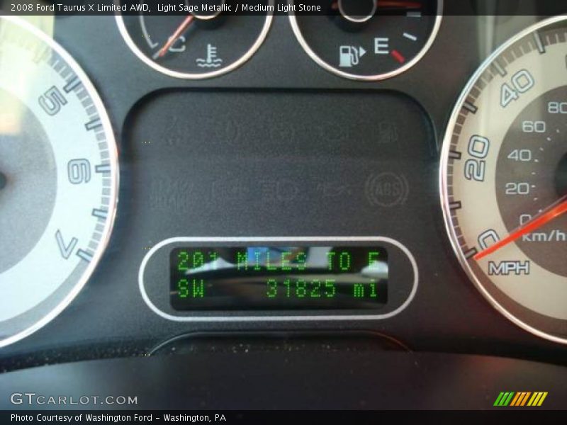 Light Sage Metallic / Medium Light Stone 2008 Ford Taurus X Limited AWD