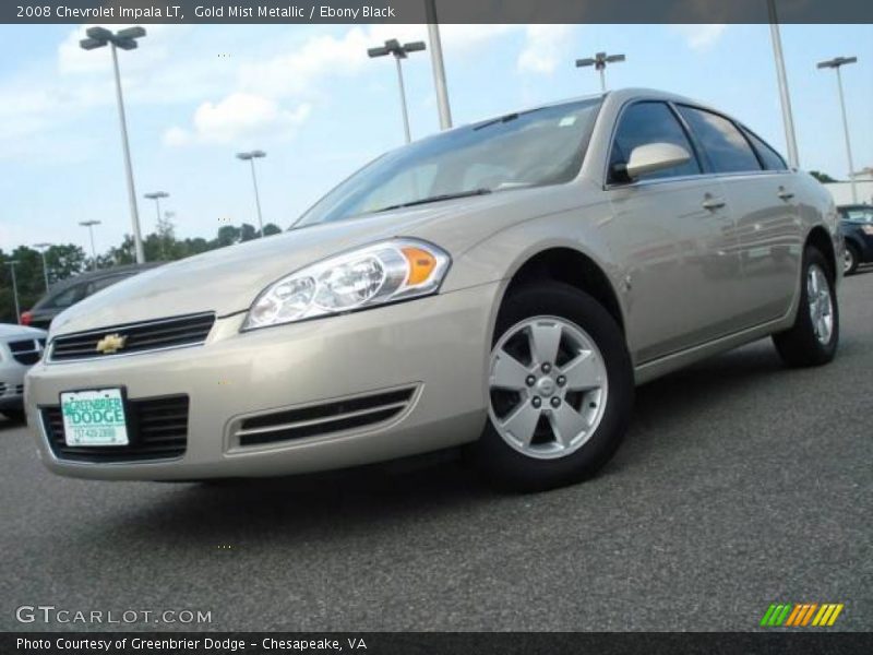 Gold Mist Metallic / Ebony Black 2008 Chevrolet Impala LT