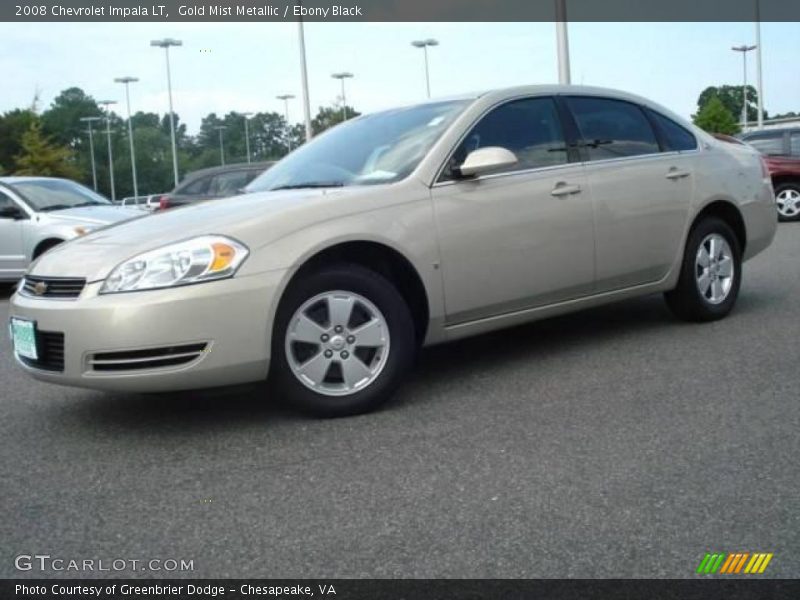 Gold Mist Metallic / Ebony Black 2008 Chevrolet Impala LT