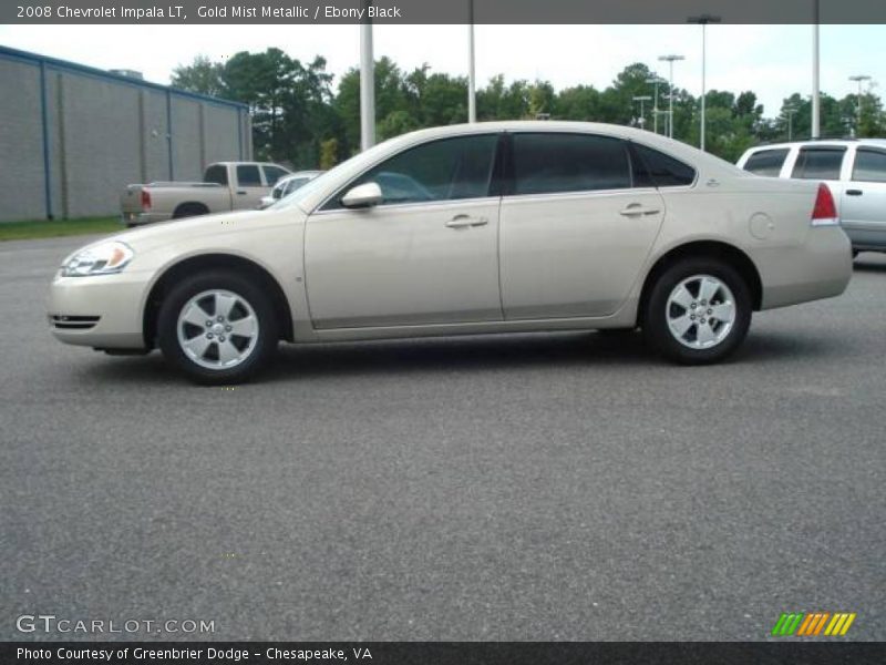 Gold Mist Metallic / Ebony Black 2008 Chevrolet Impala LT