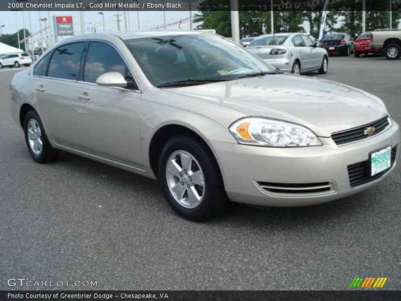 Gold Mist Metallic / Ebony Black 2008 Chevrolet Impala LT