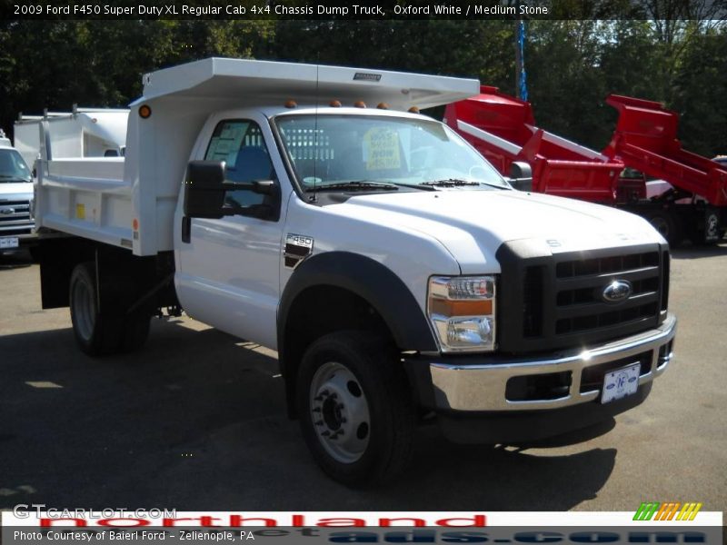Oxford White / Medium Stone 2009 Ford F450 Super Duty XL Regular Cab 4x4 Chassis Dump Truck