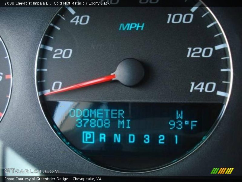 Gold Mist Metallic / Ebony Black 2008 Chevrolet Impala LT