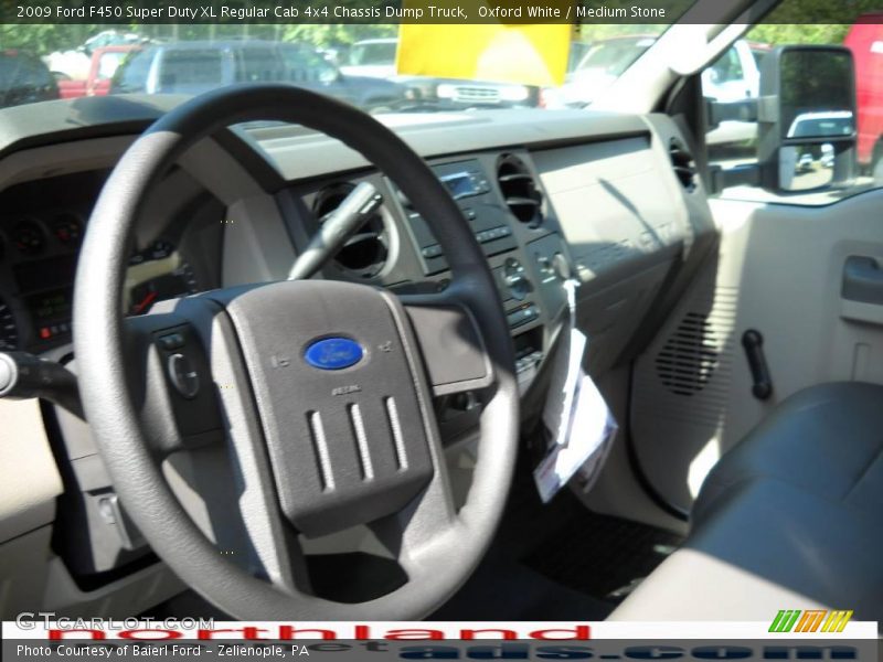 Oxford White / Medium Stone 2009 Ford F450 Super Duty XL Regular Cab 4x4 Chassis Dump Truck