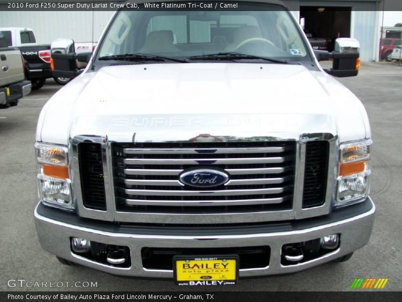 White Platinum Tri-Coat / Camel 2010 Ford F250 Super Duty Lariat Crew Cab