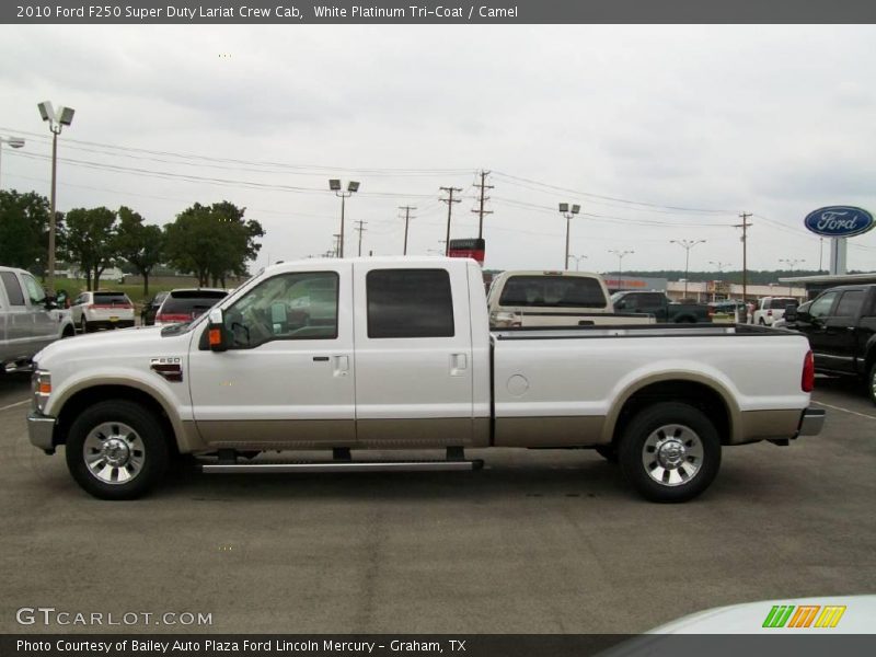 White Platinum Tri-Coat / Camel 2010 Ford F250 Super Duty Lariat Crew Cab