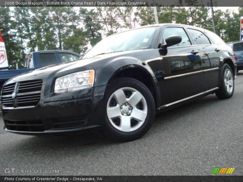 Brilliant Black Crystal Pearl / Dark Khaki/Light Graystone 2008 Dodge Magnum