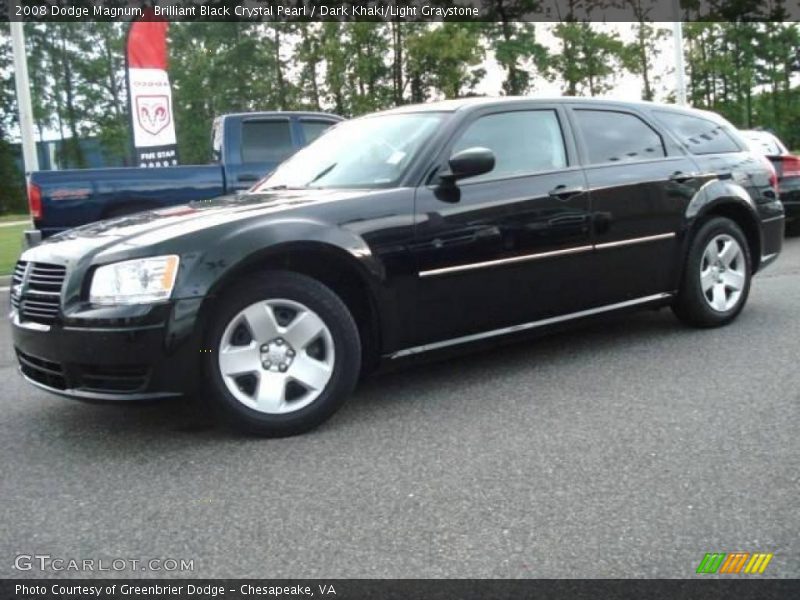 Brilliant Black Crystal Pearl / Dark Khaki/Light Graystone 2008 Dodge Magnum