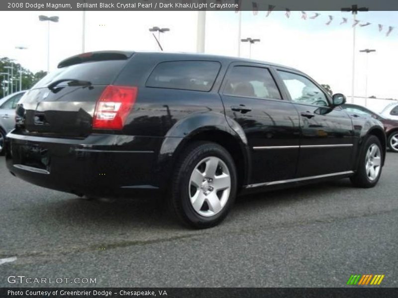 Brilliant Black Crystal Pearl / Dark Khaki/Light Graystone 2008 Dodge Magnum