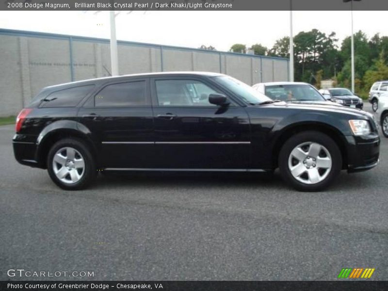 Brilliant Black Crystal Pearl / Dark Khaki/Light Graystone 2008 Dodge Magnum