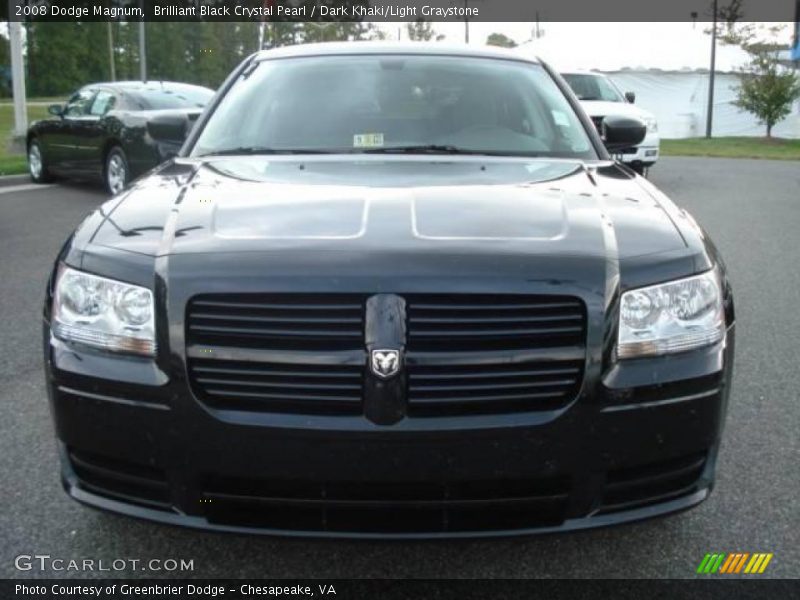 Brilliant Black Crystal Pearl / Dark Khaki/Light Graystone 2008 Dodge Magnum