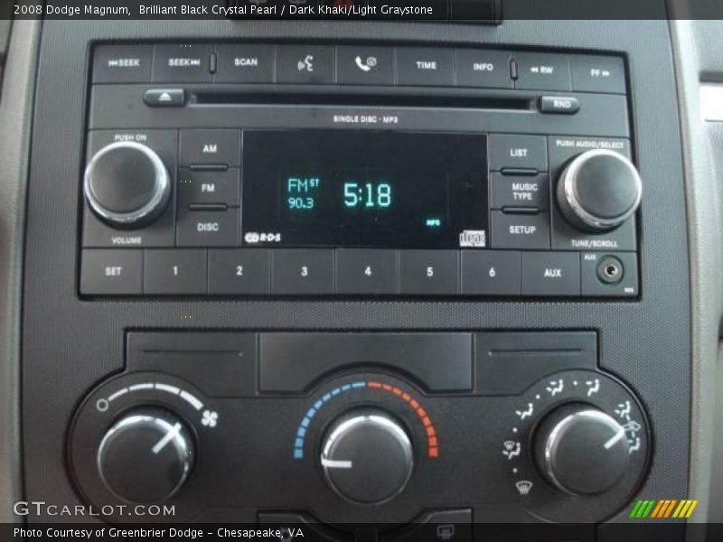 Brilliant Black Crystal Pearl / Dark Khaki/Light Graystone 2008 Dodge Magnum