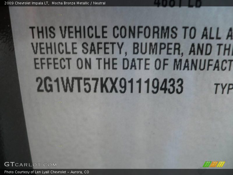 Mocha Bronze Metallic / Neutral 2009 Chevrolet Impala LT
