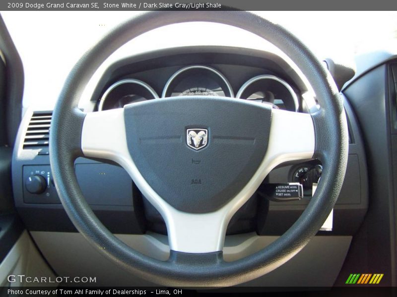 Stone White / Dark Slate Gray/Light Shale 2009 Dodge Grand Caravan SE