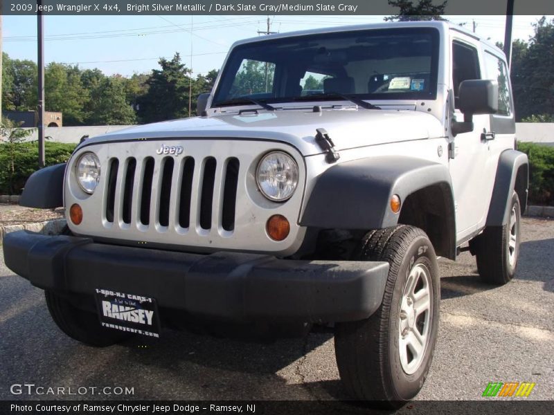 Bright Silver Metallic / Dark Slate Gray/Medium Slate Gray 2009 Jeep Wrangler X 4x4