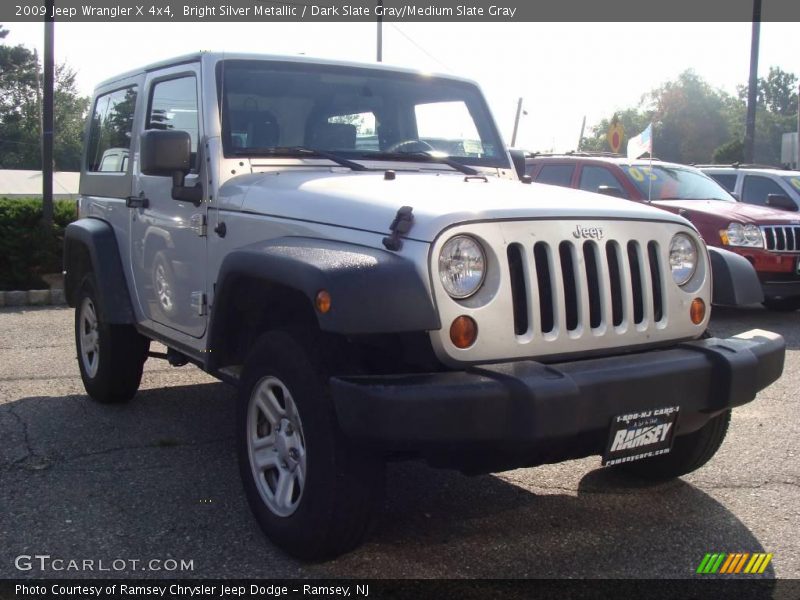 Bright Silver Metallic / Dark Slate Gray/Medium Slate Gray 2009 Jeep Wrangler X 4x4