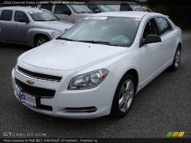 Summit White / Titanium 2009 Chevrolet Malibu LS Sedan