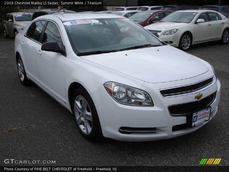 Summit White / Titanium 2009 Chevrolet Malibu LS Sedan